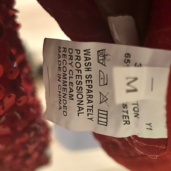 Red black white sequin mini dress women’s size medium - Picture 3 of 12